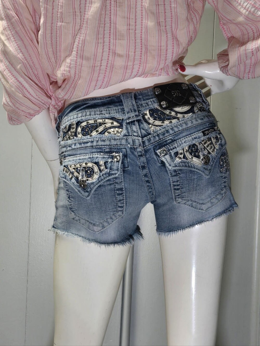 Miss Me Light Blue Jean Shorts Size 25